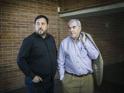 Ernest Maragall (dreta) amb el l&iacute;der d&#039;ERC, Oriol Junqueras.