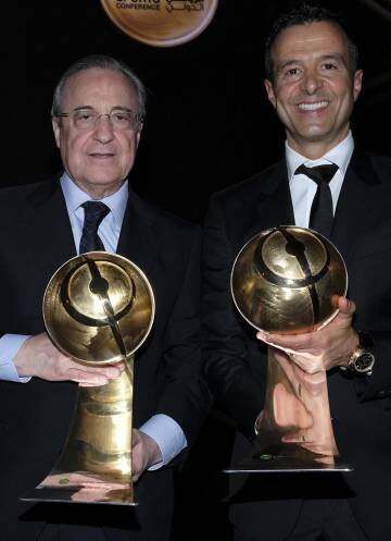 Florentino Pérez y Jorge Mendes en la gala de los Globe Soccer Awards