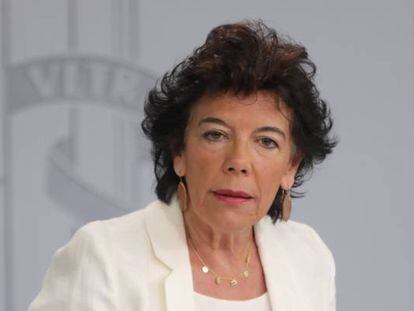 La portavoz del Gobierno y ministra de Educación en funciones, Isabel Celaá.
