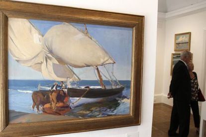 Vista de la obra 'Las velas' (1916), que se incluye en la exposición 'Sorolla. El color del mar'.