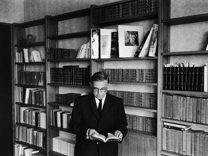 El escritor y filósofo Jean-Paul Sartre, en 1966.