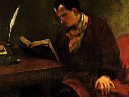 Charles Baudelaire, pintado por Gustave Courbet.