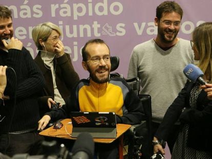 Pablo Echenique, este martes, antes de participar en un acto en Barcelona.