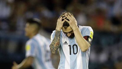Messi, en el duel davant Xile.