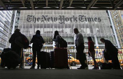 Fachada de la sede central del diario &#039;The New York Times&#039; en Nueva York.