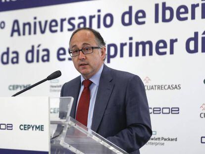 Luis Gallego, durante su intervenci&oacute;n en el encuentro organizado por la CEOE. 