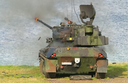 Un tanque Gepard, durante unas prácticas en Alemania, en una imagen facilitada por el Ejército germano.