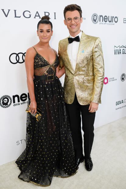 Lea Michele y el televisivo Brad Goreski.