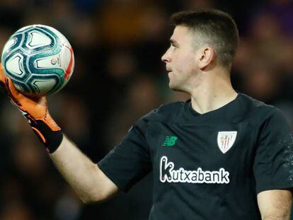 Unai Simon, en el Bernabéu