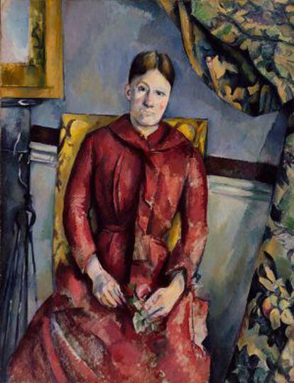 'Madame Cézanne, con un vestido rojo' (1888-90), de Cézanne.