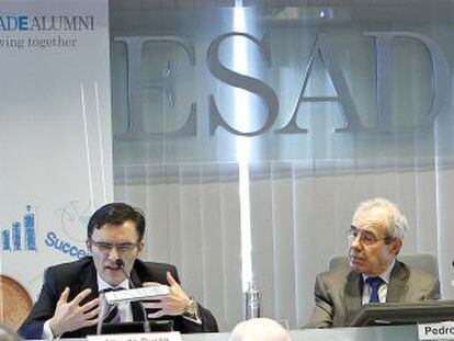 Alberto Dur&aacute;n, presidente de Ilunion, junto con Pedro Navarro, vicepresidente de la Fundaci&oacute;n Esade.