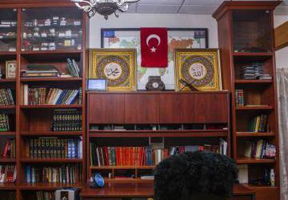 El despacho de Fetulá Gülen en el complejo de oración y descanso donde reside, en Saylorsburg (Pensilviania)