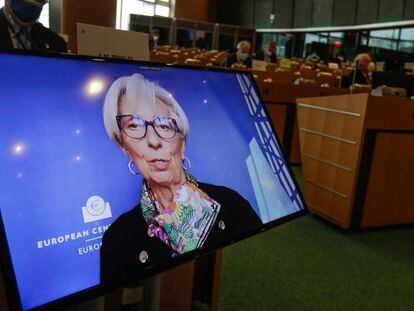 Christine Lagarde, presidenta del BCE, en su intervención ante el Comité de Asuntos Económicos del Parlamento Europeo.