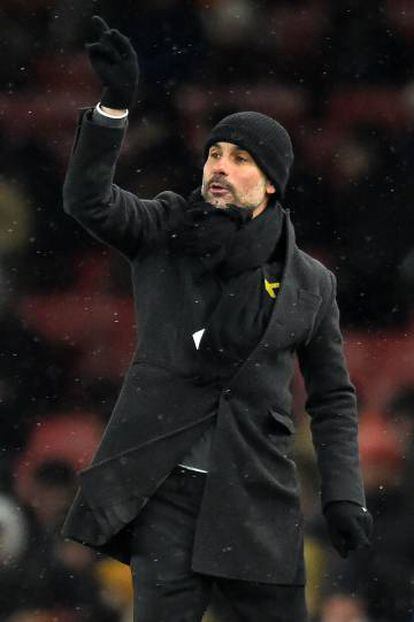 Guardiola, durante el partido ante el Arsenal.