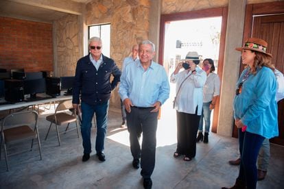 Andrés Manuel López Obrador during the inauguration of the University for Welfare, based in San Quintín (State of Baja California).