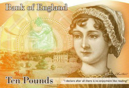 Billetes con la imagen de Jane Austen que dieron pie a la pol&eacute;mica.