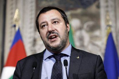 Matteo Salvini, líder de la Liga, ayer en el Palacio del Quirinal.