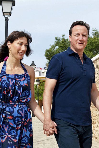Samantha y David Cameron, el domingo en Ibiza.