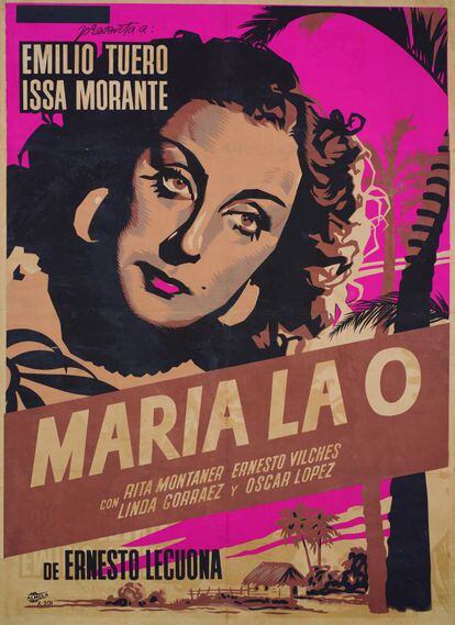 Uno de los afiches más antiguos que ha recopilado el libro, el de la zarzuela filmada 'María La O', de Ernesto Lecuona. Se estrenó el 1 de marzo de 1930 en el Teatro Payret de La Habana.