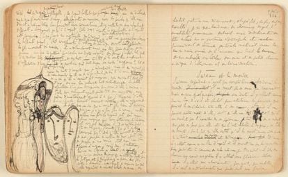 Detalle del manuscrito de 'Por el camino de Swann', expuesto en la Biblioteca Nacional de Francia.