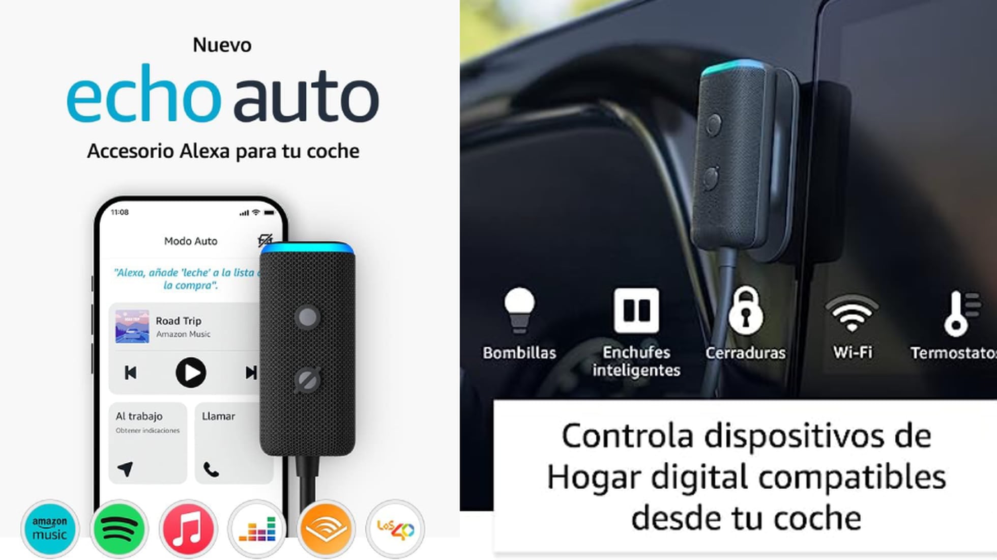 Echo Auto (2.ª generación, modelo de 2022) | Lleva a Alexa en tu vehículo
