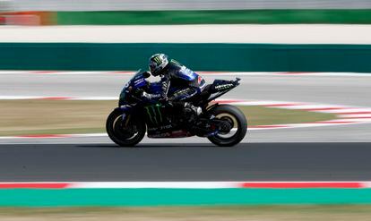 Maverick Viñales, durante la sesión de este sábado en el circuito de Misano.