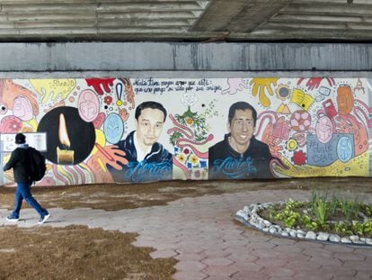 Un mural en honor a Jorge Mercado y Javier Arredondo, en Monterrey (Nuevo León).
