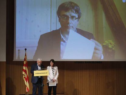 Puigdemont durante la presentación del nuevo partido.