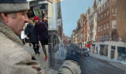 Un pintor retrata un tramo de la calle Marylebone High Street ( Londres)