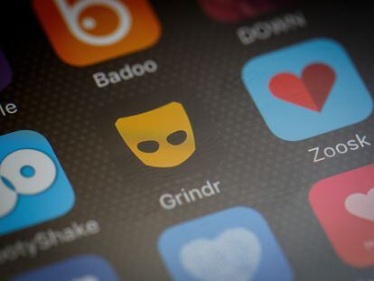 Logo de Grindr, entre otras aplicaciones de citas.