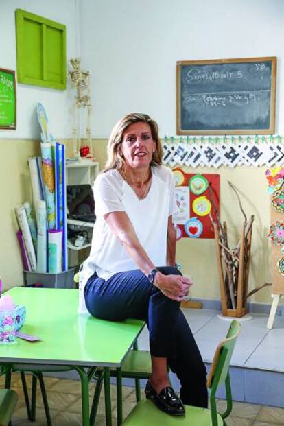 Manuela Lara, de Santillana Global, fotografiada en el colegio madrileño Blanca de Castilla.