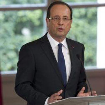 El presidente de Francia, François Hollande, en el Palacio del Elíseo en París.