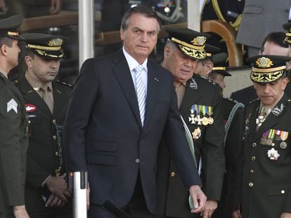 El entonces presidente de Brasil, Jair Bolsonaro, participaba en una ceremonia militar en Brasilia en agosto de 2022.