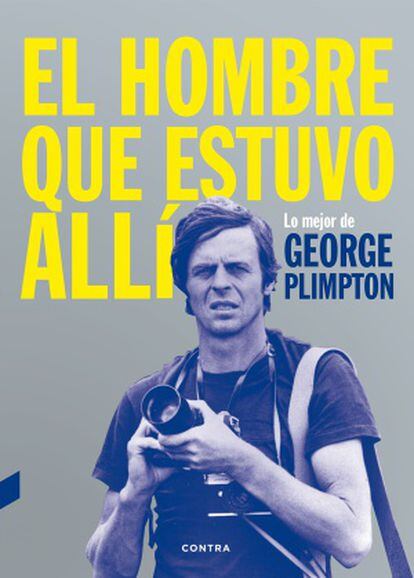 George Plimpton, dispuesto a disparar con su cámara en la portada del libro.