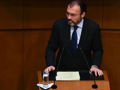 Videgaray, durante su comparecencia en el Senado. 