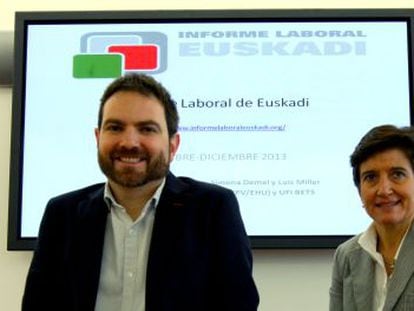 Luis Miller y Sara de la Rica, autores del Informe Laboral de Euskadi.