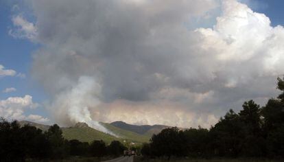 Imagen de la zona del incendio de Bocairent. 