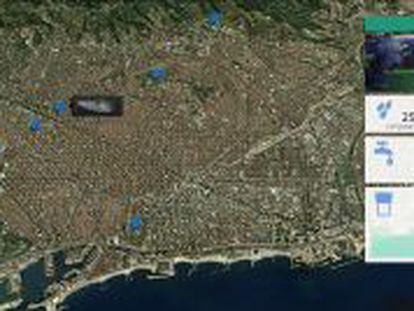 La imagen muestra el balance h&iacute;drico de un parque en Barcelona, donde se ha probado el sistema de Abertis.