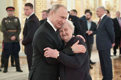 Vladimir Putin, durante una recepción en el Kremlin de Moscú el 9 de mayo.