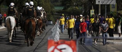 Aficionados brasile&ntilde;os en la ciudad de Belo Horizonte.