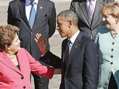 Los presidentes Dilma Rousseff, Barack Obama y Angela Merkel, durante la cumbre del G-20.