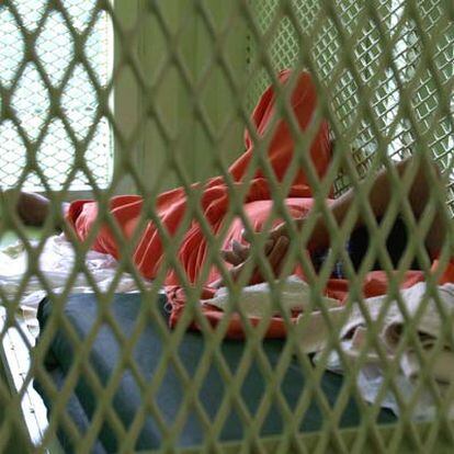 Un prisionero en una celda de Guantánamo, el pasado junio.
