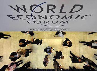 Participantes en el Foro Mundial Económico de Davos, en el centro de congresos el pasado viernes.