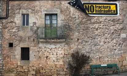 Pancarta contra el fracking en la provincia de Burgos.