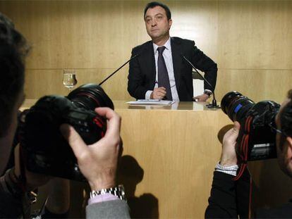 El vicealcalde de Madrid, Manuel Cobo, en una conferencia de prensa en el Ayuntamiento.