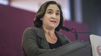 Ada Colau, aquest dissabte a la reunió de Catalunya en Comú.