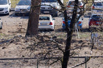 La zona de Zagreb afectada por el impacto del dron, el 11 de marzo.