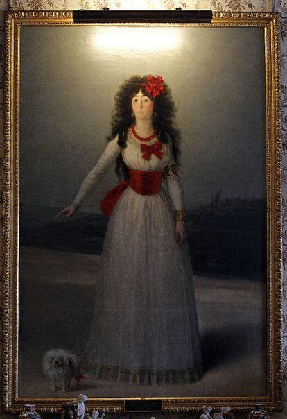 El célebre retrato de Cayetana de Alba, pintado por Goya.