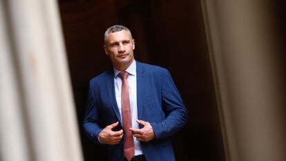 El alcalde de Kiev, Vitali Klichkó, en el Ayuntamiento de Barcelona.