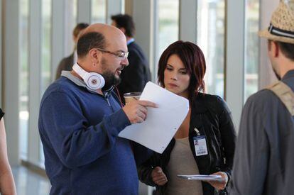 Anthony E. Zuiker con Missy Peregrym, creador y protagonista de &#039;Cybergeddon&#039;